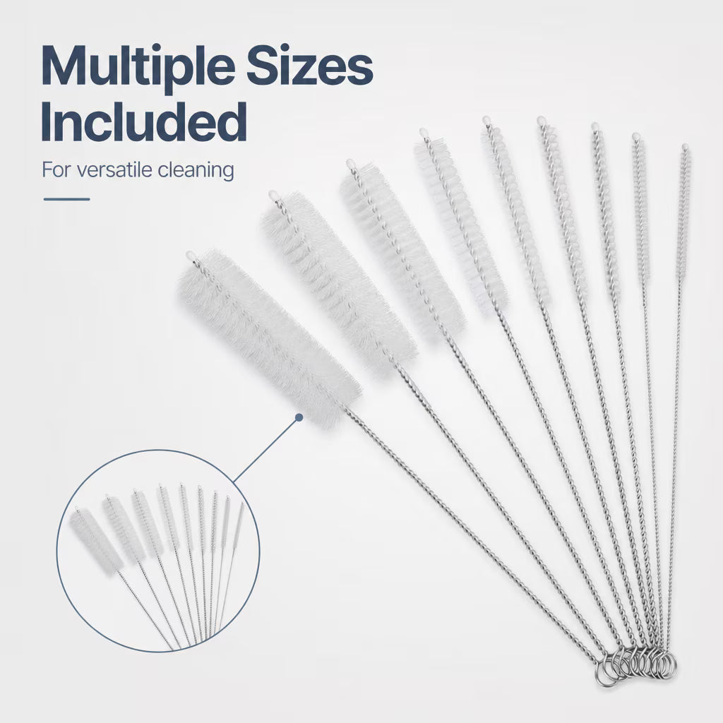 20 Pack Multi-Length Straw Cleaning Brushes, Long Nylon Brushes for Bulk Cleaning & Replacement Needs
