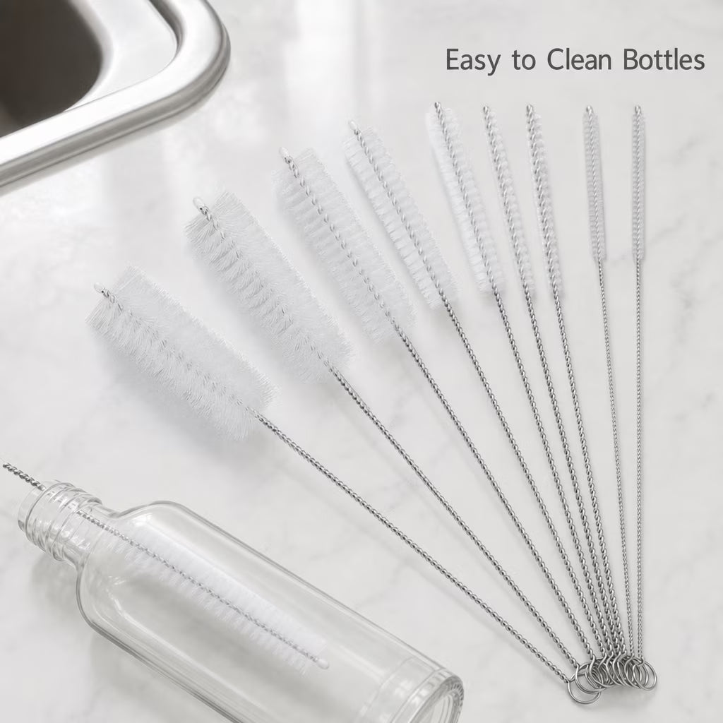 20 Pack Multi-Length Straw Cleaning Brushes, Long Nylon Brushes for Bulk Cleaning & Replacement Needs