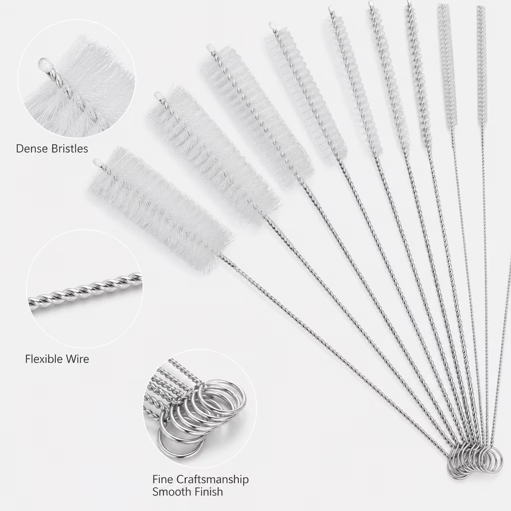 20 Pack Multi-Length Straw Cleaning Brushes, Long Nylon Brushes for Bulk Cleaning & Replacement Needs