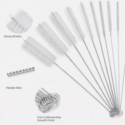 20 Pack Multi-Length Straw Cleaning Brushes, Long Nylon Brushes for Bulk Cleaning & Replacement Needs